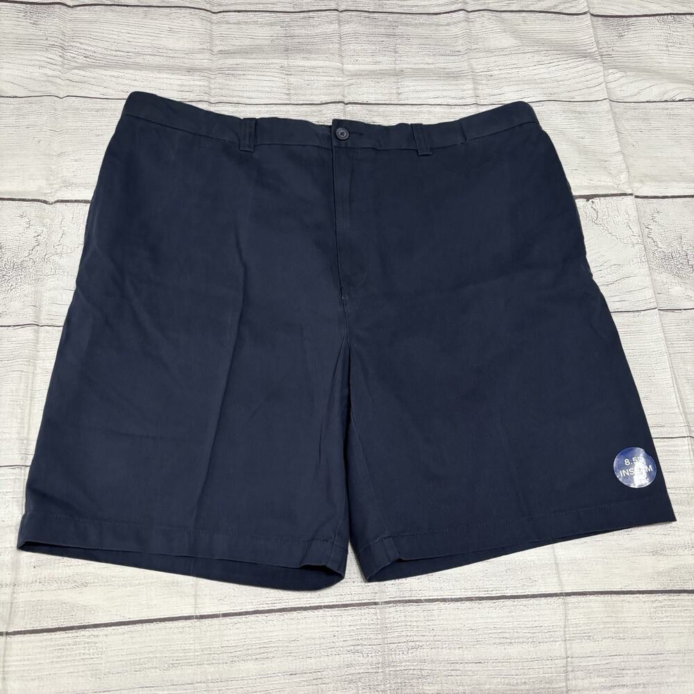 Harbor Bay Mens Size 44 Flat Front Waist Relaxer Shorts Navy Blue